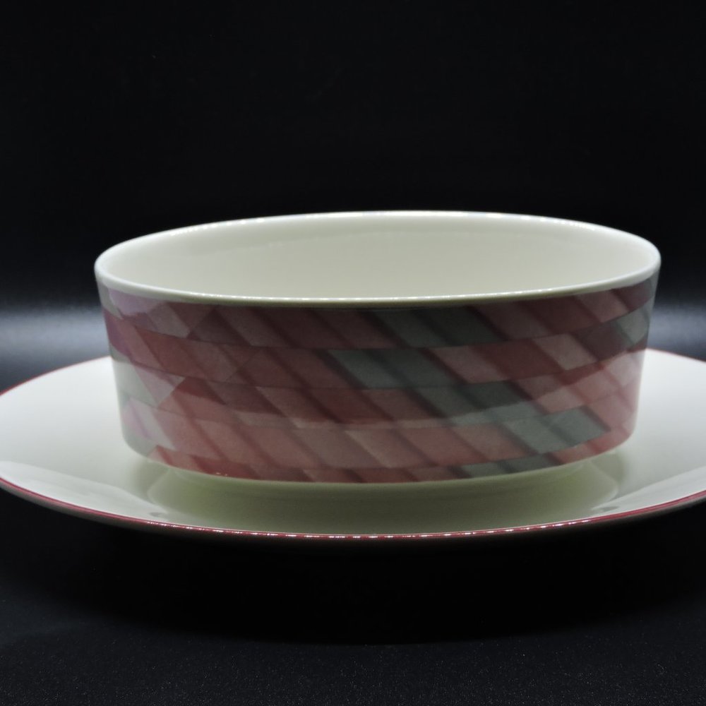 Villeroy & Boch VITRO-Porcelain Attached Gravy Dish Underplate Collage Pattern - Picture 3 of 10